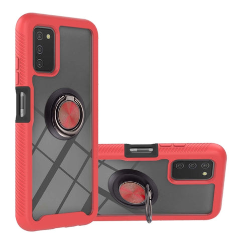 Starry Sky Solid Color Series Shockproof PC + TPU Phone Case with Ring Holder & Magnetic Function, For Samsung Galaxy A03s 164mm