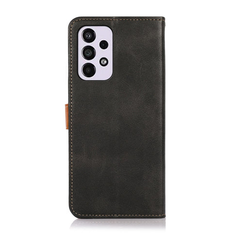 KHAZNEH Dual-color Cowhide Texture Leather Phone Case, For Samsung Galaxy A33 5G