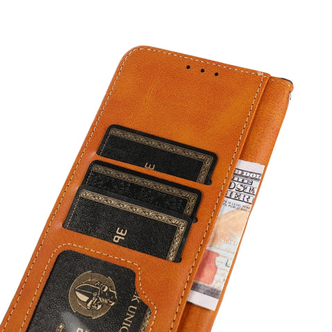 KHAZNEH Dual-color Cowhide Texture Leather Phone Case, For Samsung Galaxy A33 5G