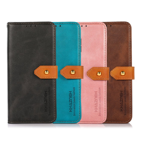 KHAZNEH Dual-color Cowhide Texture Leather Phone Case, For Samsung Galaxy A33 5G