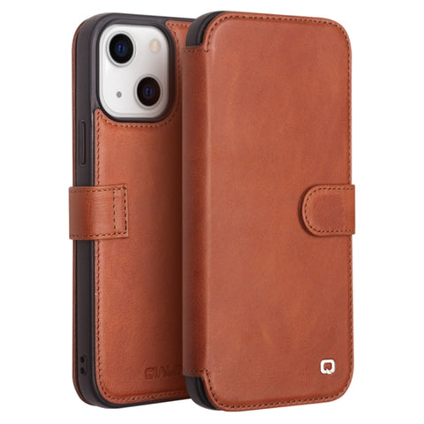 QIALINO Magnetic Buckle Phone Leather Case with Card Slot, For iPhone 13 Pro Max, For iPhone 13 Pro, For iPhone 13, For iPhone 13 mini