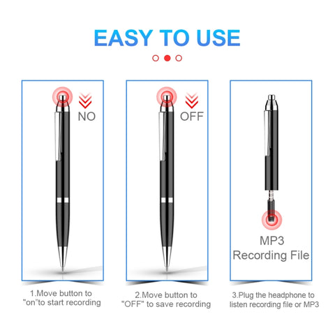 Q90 Intelligent HD Digital Noise Reduction Recording Pen, 4GB, 8GB, 16GB, 32GB
