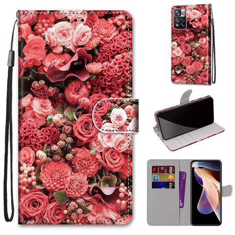 Coloured Drawing Cross Texture Horizontal Flip Leather Phone Case with Holder & Card Slots & Wallet & Lanyard, For Xiaomi Redmi Note 11 Pro/11 Pro+, For Nokia C01 Plus