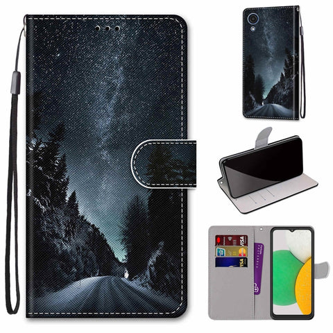 Coloured Drawing Cross Texture Horizontal Flip Leather Phone Case with Holder & Card Slots & Wallet & Lanyard, For Xiaomi 11T / 11T Pro, For Samsung Galaxy A03 Core