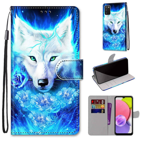 Coloured Drawing Cross Texture Horizontal Flip Leather Phone Case with Holder & Card Slots & Wallet & Lanyard, For Samsung Galaxy A03s 166mm Version, For Samsung Galaxy A13 4G