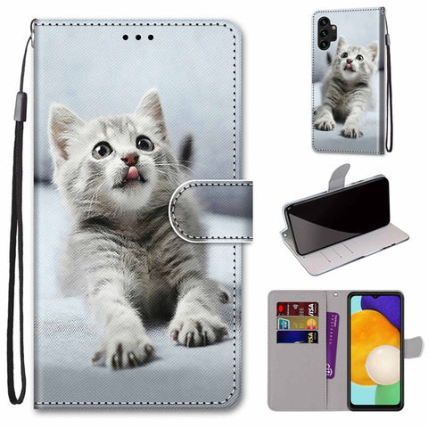 Coloured Drawing Cross Texture Horizontal Flip Leather Phone Case with Holder & Card Slots & Wallet & Lanyard, For Samsung Galaxy A03s 166mm Version, For Samsung Galaxy A13 4G