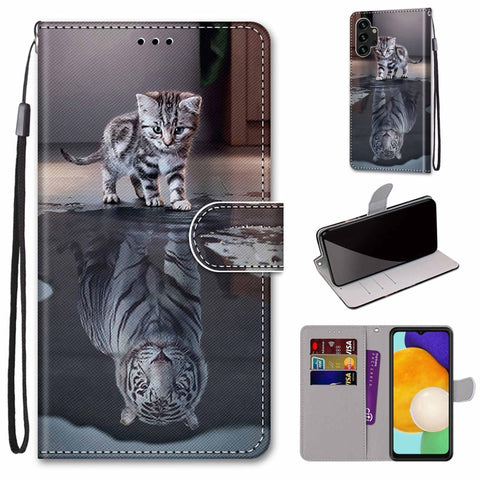 Coloured Drawing Cross Texture Horizontal Flip Leather Phone Case with Holder & Card Slots & Wallet & Lanyard, For Samsung Galaxy A03s 166mm Version, For Samsung Galaxy A13 4G