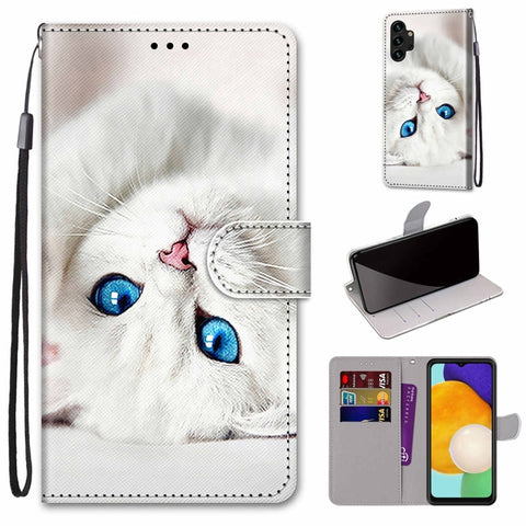 Coloured Drawing Cross Texture Horizontal Flip Leather Phone Case with Holder & Card Slots & Wallet & Lanyard, For Samsung Galaxy A03s 166mm Version, For Samsung Galaxy A13 4G