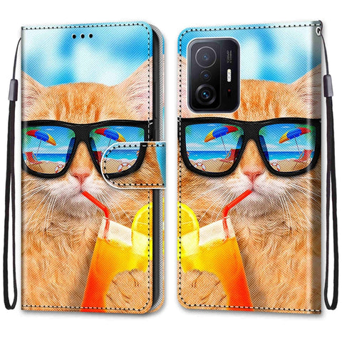 Coloured Drawing Cross Texture Horizontal Flip Leather Phone Case with Holder & Card Slots & Wallet & Lanyard, For Xiaomi 11T / 11T Pro, For Samsung Galaxy A03 Core
