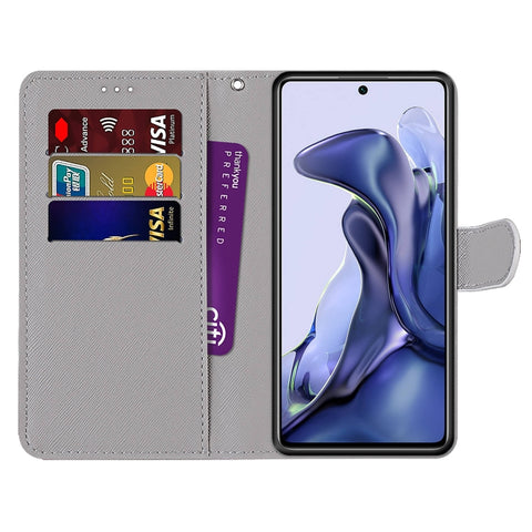 Coloured Drawing Cross Texture Horizontal Flip Leather Phone Case with Holder & Card Slots & Wallet & Lanyard, For Xiaomi 11T / 11T Pro, For Samsung Galaxy A03 Core