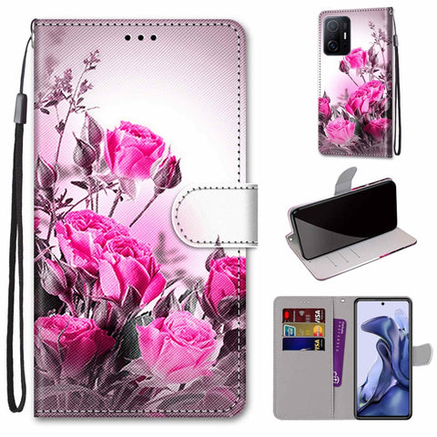 Coloured Drawing Cross Texture Horizontal Flip Leather Phone Case with Holder & Card Slots & Wallet & Lanyard, For Xiaomi 11T / 11T Pro, For Samsung Galaxy A03 Core