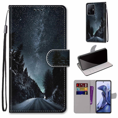 Coloured Drawing Cross Texture Horizontal Flip Leather Phone Case with Holder & Card Slots & Wallet & Lanyard, For Xiaomi 11T / 11T Pro, For Samsung Galaxy A03 Core