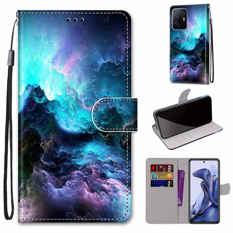 Coloured Drawing Cross Texture Horizontal Flip Leather Phone Case with Holder & Card Slots & Wallet & Lanyard, For Xiaomi 11T / 11T Pro, For Samsung Galaxy A03 Core