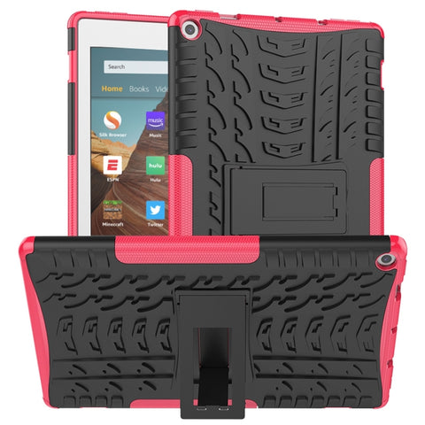 Tire Texture TPU + PC Shockproof Case with Holder, For iPad 10.2 2021 / 2020 / 2019, For Amazon Kindle Fire HD 10 2019