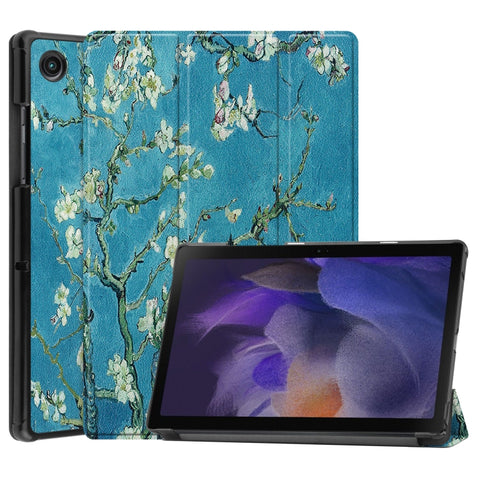 Painted Leather Tablet Case with 3-Fold Holder, For Samsung Galaxy Tab A8 2021