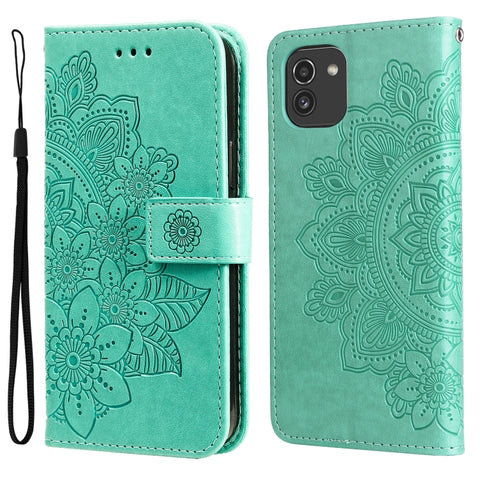 7-petal Flowers Embossing Pattern Horizontal Flip CasePhone Case, For Motorola Moto E20 / E30 / E40, For Samsung Galaxy A03 EU Version, For Samsung Galaxy A03 Global, For Samsung Galaxy A33 5G, For Samsung Galaxy A53 5G