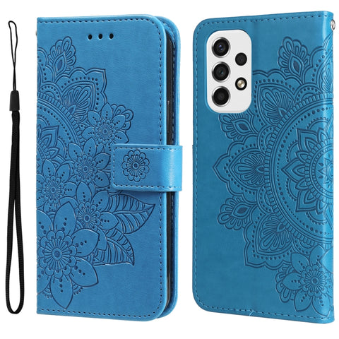 7-petal Flowers Embossing Pattern Horizontal Flip CasePhone Case, For Motorola Moto E20 / E30 / E40, For Samsung Galaxy A03 EU Version, For Samsung Galaxy A03 Global, For Samsung Galaxy A33 5G, For Samsung Galaxy A53 5G