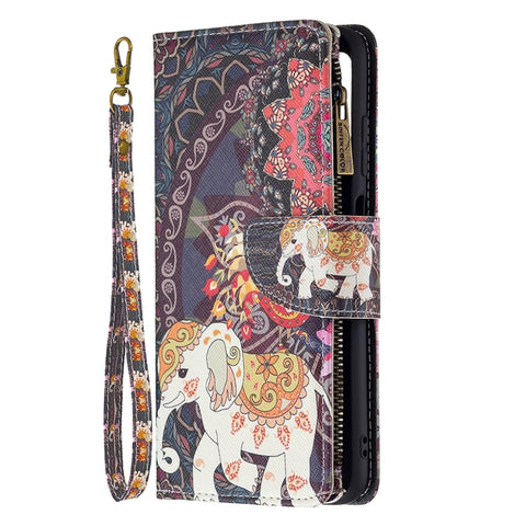 Colored Drawing Zipper Leather Phone Case, For Samsung Galaxy A03s 166mm