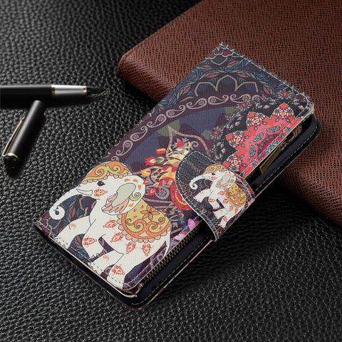 Colored Drawing Zipper Leather Phone Case, For Samsung Galaxy A03s 166mm