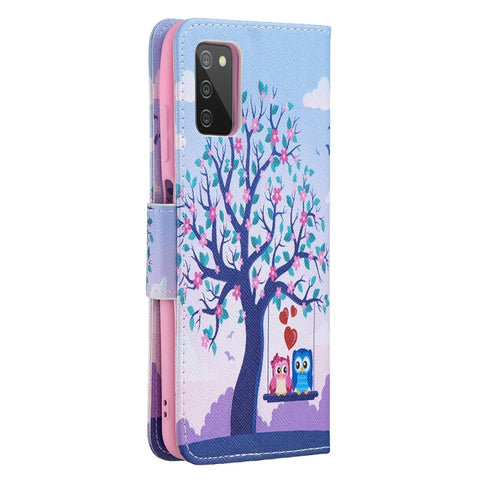 Colored Drawing Leather Phone Case, For Samsung Galaxy A03s 166mm