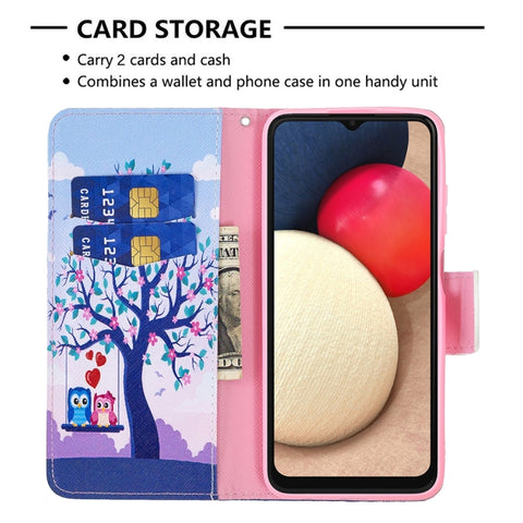 Colored Drawing Leather Phone Case, For Samsung Galaxy A03s 166mm