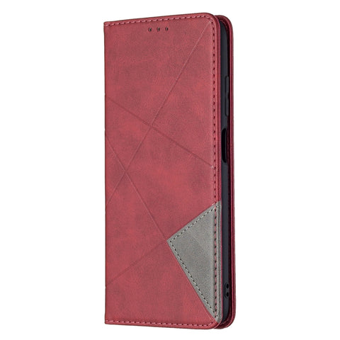 Rhombus Texture Magnetic Leather Phone Case, For Samsung Galaxy A03s 166mm