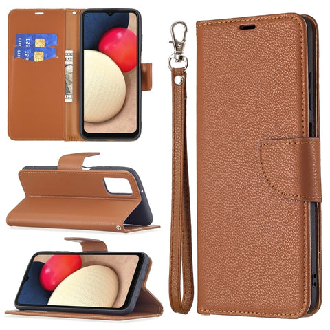 Litchi Texture Leather Phone Case, For Samsung Galaxy A03s 166mm