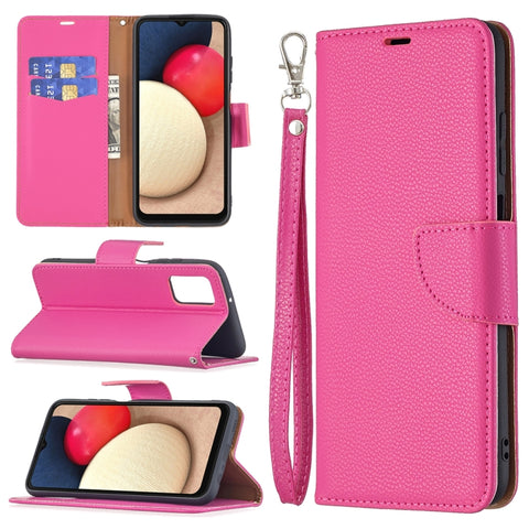 Litchi Texture Leather Phone Case, For Samsung Galaxy A03s 166mm