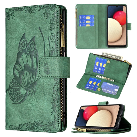 Flying Butterfly Zipper Leather Phone Case, For Samsung Galaxy A03s 166mm