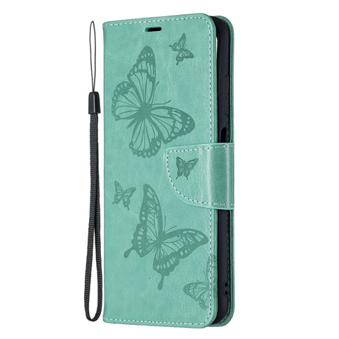 Embossing Two Butterflies Leather Phone Case, For Samsung Galaxy A03s 166mm