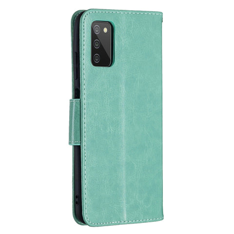 Embossing Two Butterflies Leather Phone Case, For Samsung Galaxy A03s 166mm