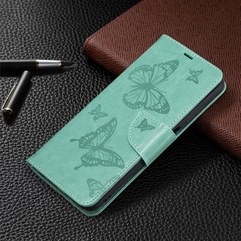 Embossing Two Butterflies Leather Phone Case, For Samsung Galaxy A03s 166mm