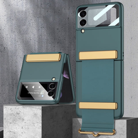 GKK Ultra-thin Full Coverage Phone Case with Wristband, For Samsung Galaxy Z Flip3 5G