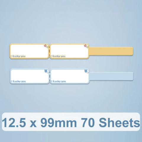 Thermal Label Data Cable Sort Stickers For NiiMbot D101 / D11, 12.5 x 99mm 70 Sheets Lucky You, 12.5 x 99mm 70 Sheets Mint Green, 12.5 x 99mm 70 Sheets Cyan Cloud