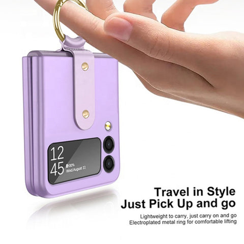 Oil-sprayed Ring PC Phone Case, For Samsung Galaxy Z Flip3 5G