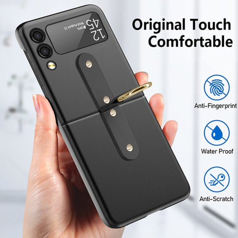 Oil-sprayed Ring PC Phone Case, For Samsung Galaxy Z Flip3 5G