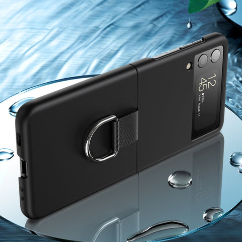 Oil-sprayed Feel Ring PC Phone Case, For Samsung Galaxy Z Flip3 5G