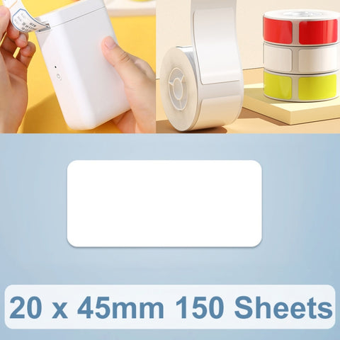 Thermal Printing Label Paper Stickers For NiiMbot D101 / D11, 20 x 30 mm 210 Sheets White, 20 x 40mm 160 Sheets White, 20 x 45mm 150 Sheets White, 25 x 30mm 210 Sheets White