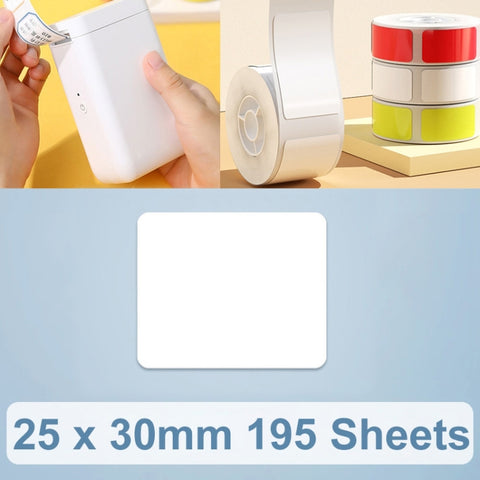 Thermal Printing Label Paper Stickers For NiiMbot D101 / D11, 20 x 30 mm 210 Sheets White, 20 x 40mm 160 Sheets White, 20 x 45mm 150 Sheets White, 25 x 30mm 210 Sheets White