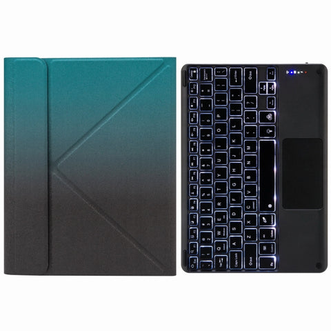 H-102CS Touch Backlight Bluetooth Keyboard Leather Case with Rear Three-fold Holder, For iPad 10.2 2020 & 2019 / Pro 10.5 inch