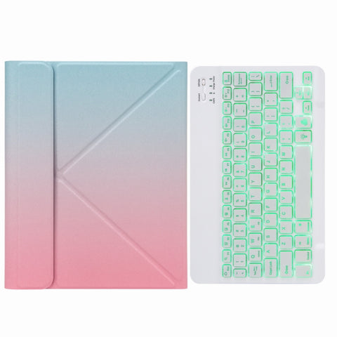 H-102S Monochrome Backlight Bluetooth Keyboard Leather Case with Rear Three-fold Holder, For iPad 10.2 2020 & 2019 / Pro 10.5 inch, For iPad 9.7 2018 & 2017, For iPad Pro 11 inch 2021 & 2020 & 2018 / Air 2020 10.9