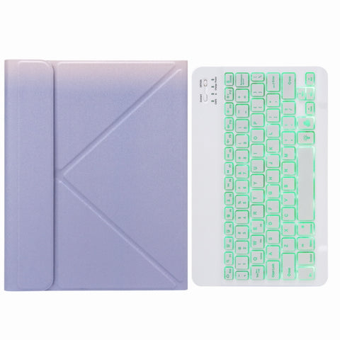 H-102S Monochrome Backlight Bluetooth Keyboard Leather Case with Rear Three-fold Holder, For iPad 10.2 2020 & 2019 / Pro 10.5 inch, For iPad 9.7 2018 & 2017, For iPad Pro 11 inch 2021 & 2020 & 2018 / Air 2020 10.9