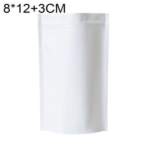 100 PCS/Set Matte Aluminum Foil Snack Stand-up Pouch, 8x12+3cm, 9x13+3cm, 10x15+3cm, 12x20+4cm