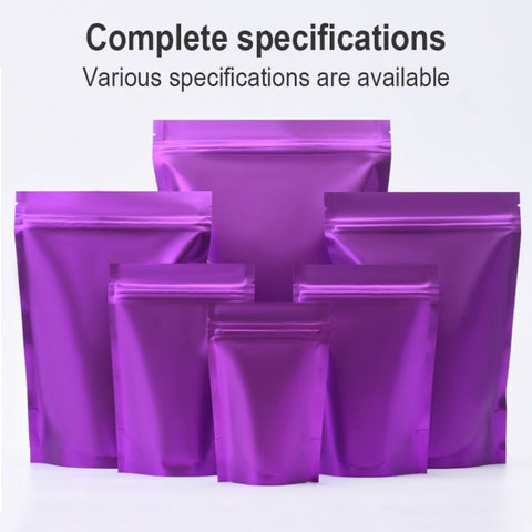 100 PCS/Set Matte Aluminum Foil Snack Stand-up Pouch, 8x12+3cm, 9x13+3cm, 10x15+3cm, 12x20+4cm