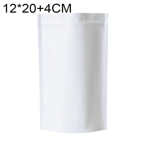 100 PCS/Set Matte Aluminum Foil Snack Stand-up Pouch, 8x12+3cm, 9x13+3cm, 10x15+3cm, 12x20+4cm