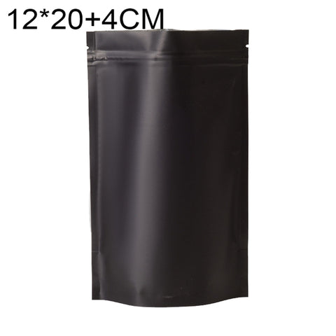 100 PCS/Set Matte Aluminum Foil Snack Stand-up Pouch, 8x12+3cm, 9x13+3cm, 10x15+3cm, 12x20+4cm
