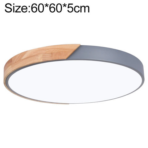 Wood Macaron LED Round Ceiling Lamp, 3-Colors Light, 23cm, 30cm, 40cm, 50cm, 60cm
