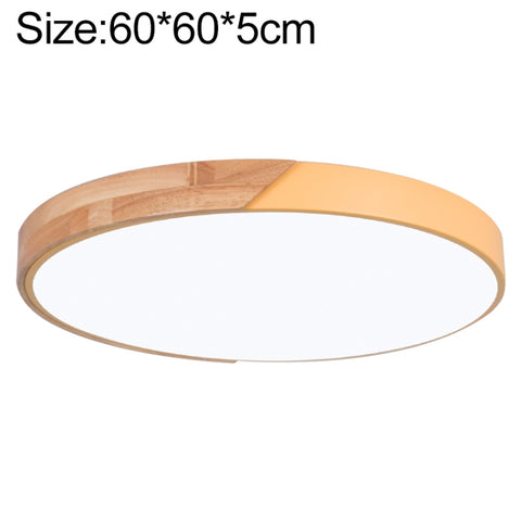 Wood Macaron LED Round Ceiling Lamp, 3-Colors Light, 23cm, 30cm, 40cm, 50cm, 60cm
