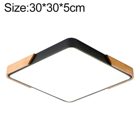 Wood Macaron LED Square Ceiling Lamp, White Light, 30cm, 40cm, 50cm, 60cm