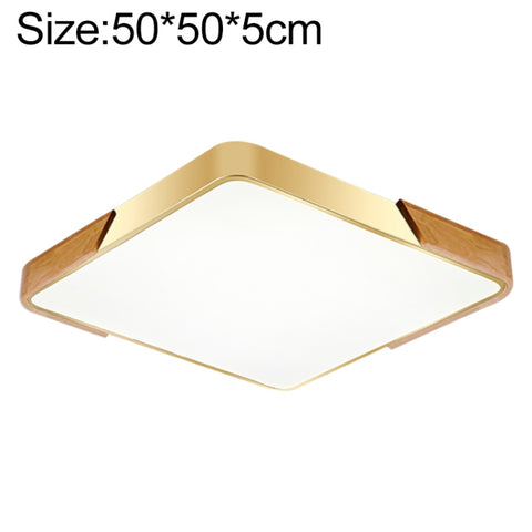 Wood Macaron LED Square Ceiling Lamp, White Light, 30cm, 40cm, 50cm, 60cm